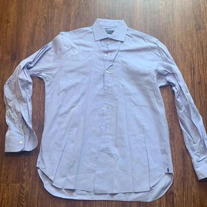 Polo Ralph Lauren Blue Dress Shirt Long Sleeve Size 16 Neck Cotton EUC
